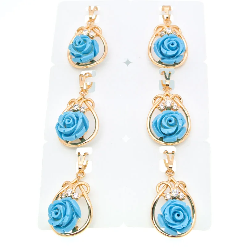 Золотая Голубая роза кулон для самостоятельного изготовления ювелирных изделий