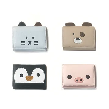 

Wallet Women's Short New Style Snap Closure Mini Embroidered Cartoon Cute Hipster Leather Wallet Wallet