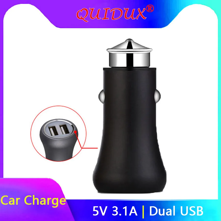 

QUIDUX mini usb car adapter Dual 2 Port 5V 3.1A USB Auto usb car charger adapter charge adapter