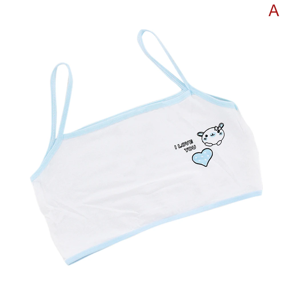 light blue A Нижнее белье для девочек; дышащий хлопковый бюстгальтер с принтом для девочек; Лидер продаж - Цвет: light blue A