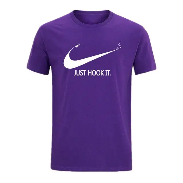 Purple-B Забавная футболка, милые футболки, Homme Just Hook It, мужские повседневные хлопковые топы с короткими рукавами, крутая футболка, летний Трикотажный костюм, футболка - Цвет: Purple-B