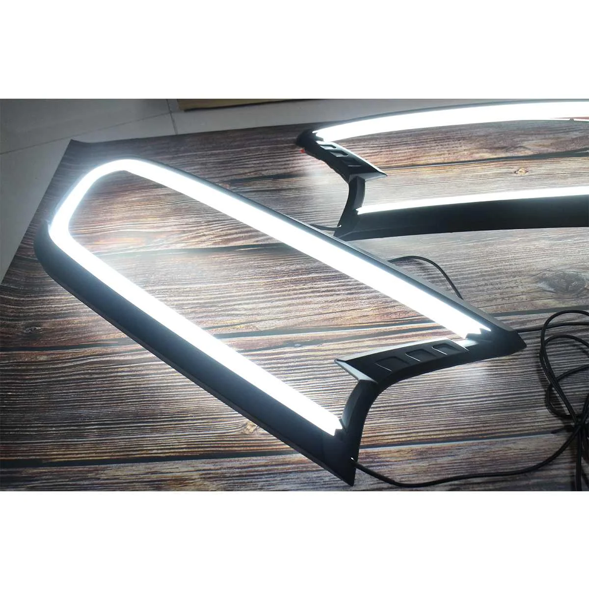  Dynamic DRL Turn Signal White Amber HeadLight LED Cover Trim ABS Lamp Hood For FORD For RANGER T6 W - 4000171371956