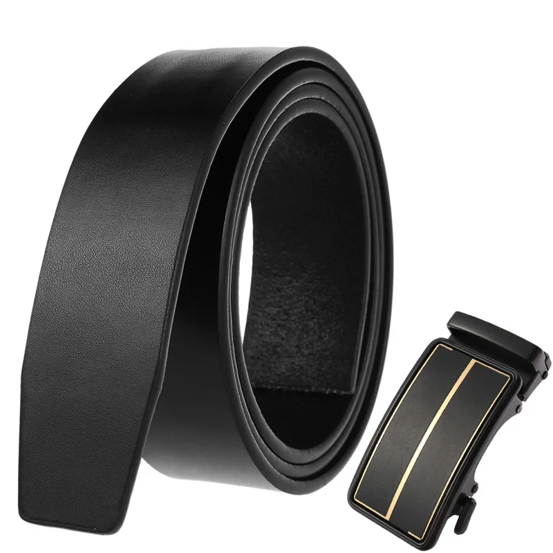 belt 2 MEDYLA натуральная кожа деловой ремень без пряжки 3,5 см непористый мужской ремень благородный матовый черный золотой цинковый сплав Пряжка ремень - Цвет: belt 2