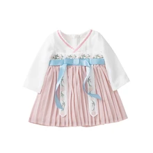 Новое Осеннее детское платье в Корейском стиле для девочек