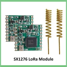 Módulo lora sx1276 chip 2 pces 868mhz super baixa potência rf comunicação de longa distância receptor e transmissor spi iot + 2pcs antena