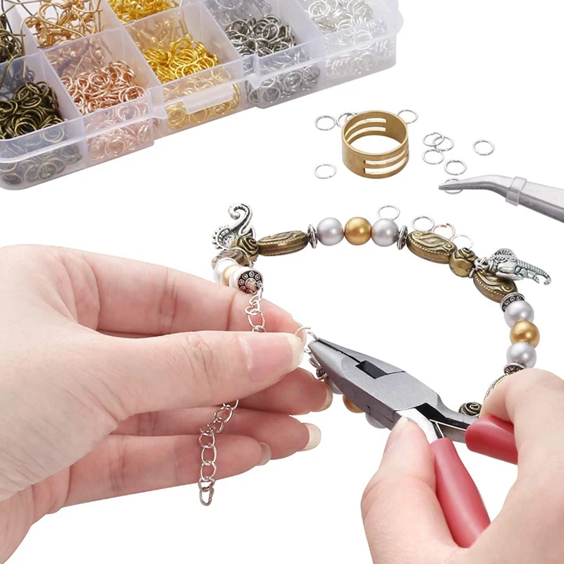 1128 Pieces Earring Making Supplies Kit with Earring Hooks, Jump Rings, Pliers, Tweezers, Jump Ring Opener for Earrings Making a