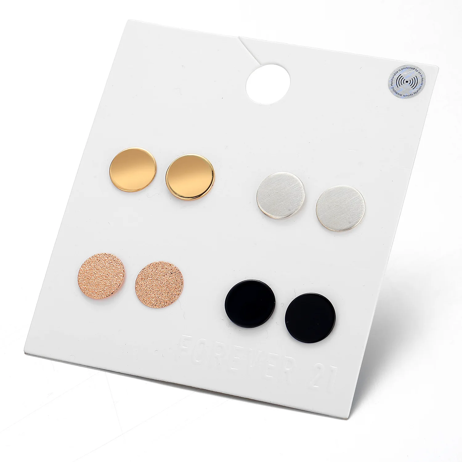 

4Pairs/set Fashion Round Stud Earrings Set for Women Trendy Mixed Black Acrylic Statement Korean Long Earrings Sets