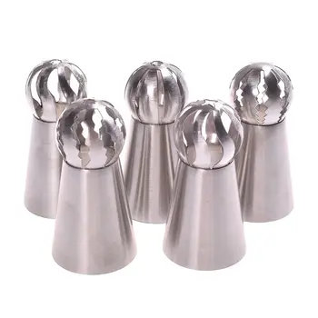 

5 Styles Russian Piping Nozzle Sphere Ball Icing Confectionary Pastry Tips Sugar Craft Cupcake Decorator Kitchen Bakeware Tools