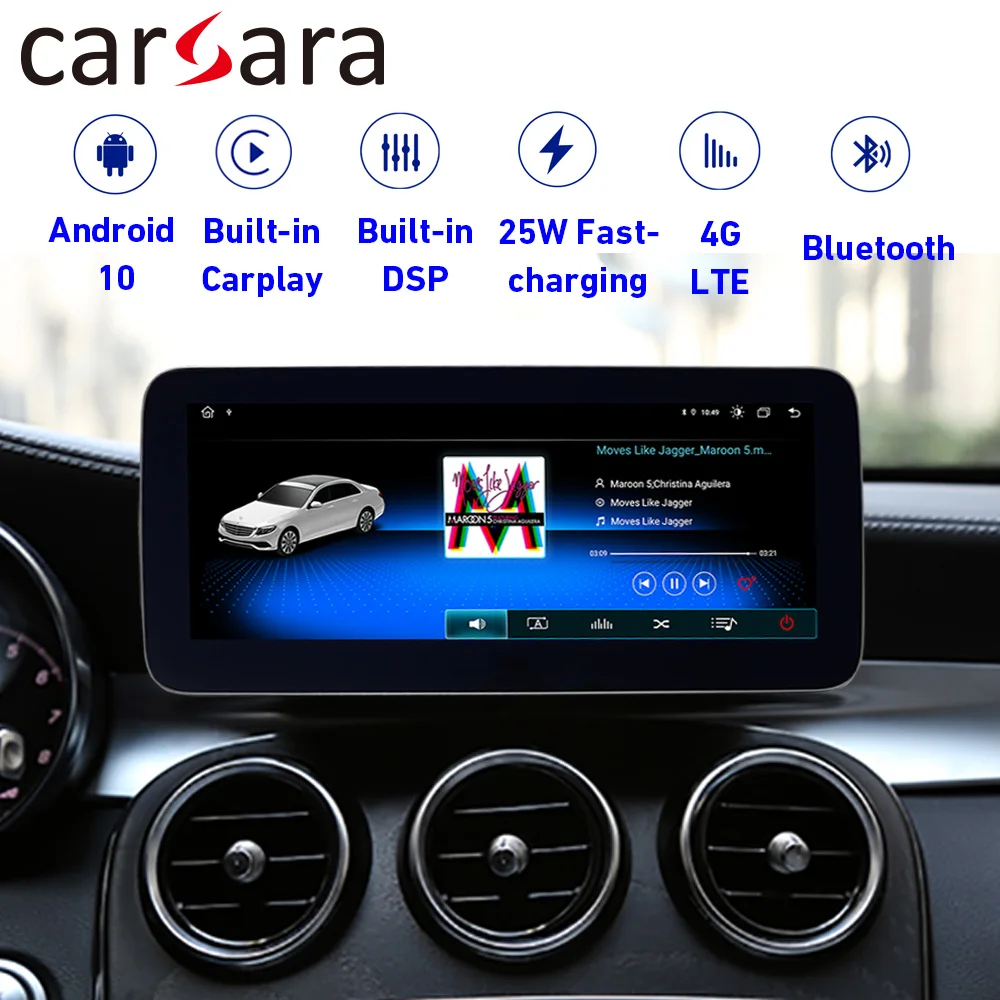 Android 10 встроенный интерфейс carplay для Benz C Class W205 S205 C205 GLC X253 2015 2018 навигация с
