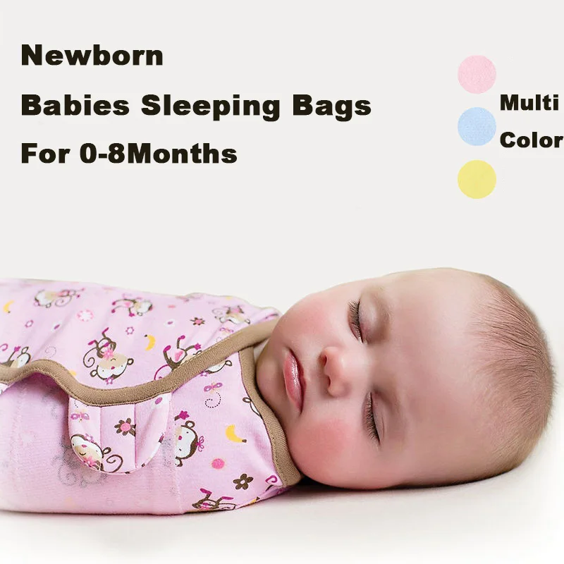 

100%Cotton 0-8Months Babies Sleeping Bags Newborn Baby Cocoon Swaddle Wrap Envelope Baby Blanket Swaddling Wrap Sleepsack