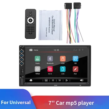 

2 Din Auto Stereo,7 Inch Contact Screen Car Multimedia Player 7 Color MP5 Player Stereo Support Iphone XR Mirrorlink,Caller ID,