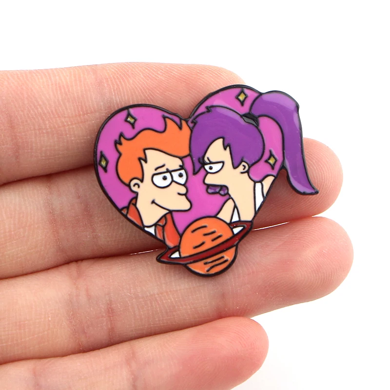 K754 Futurama мультфильм аниме забавные металлические эмалированные булавки и броши для нагрудных булавки рюкзак сумки значок коллекция подарки
