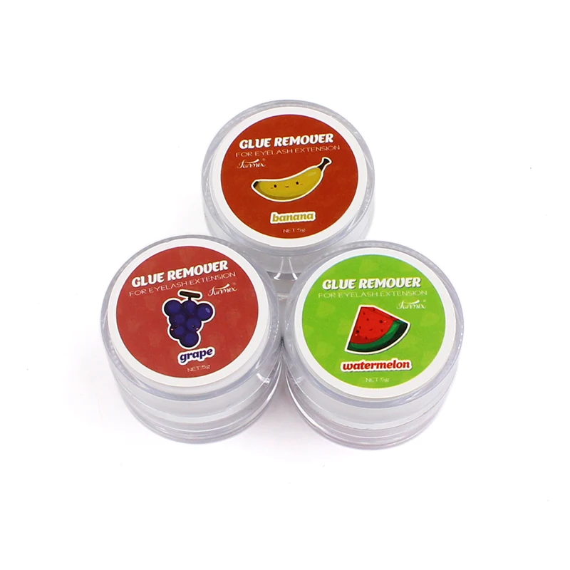 Removedor de pegamento para pestañas postizas profesional, herramienta para extensiones de pestañas con cero estimulación, crema eliminadora de pegamento con sabor a fruta 5g