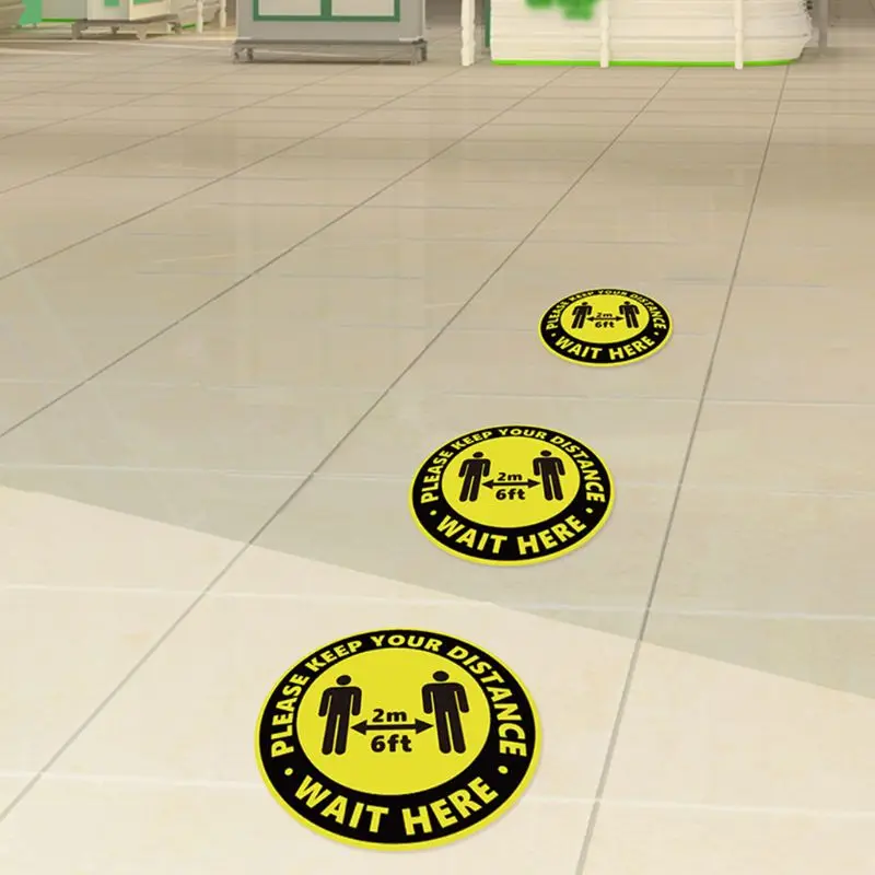 

Round Circle Sticker Keep Social Distance Safety Floor Sign People Gathering Control Adhesive Paster
