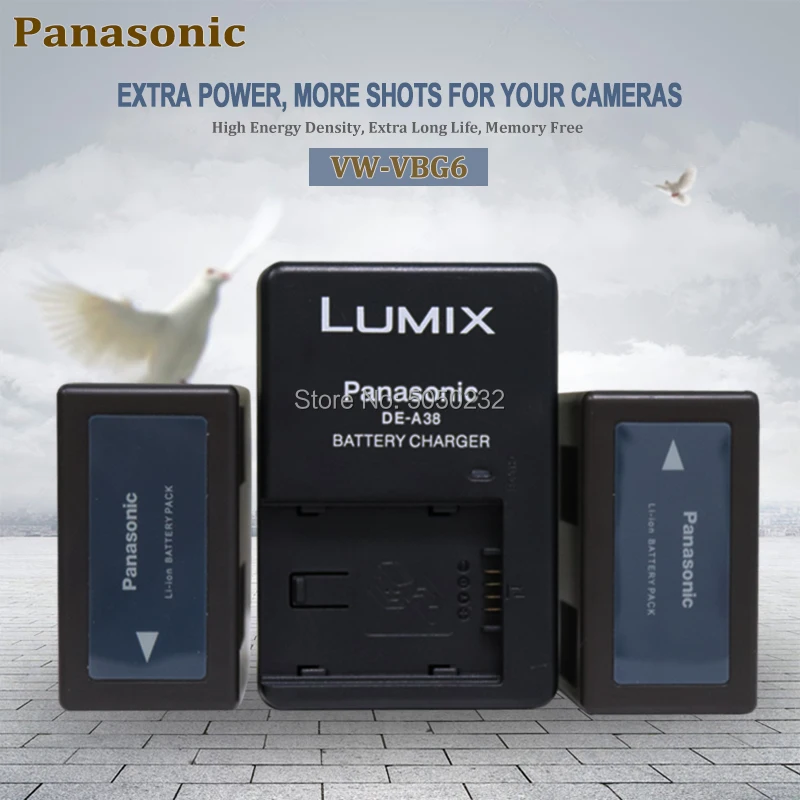 Комплект из 2 предметов Panasonic VW-VBG6 Камера Батарея AG-HMC71MC AG-HMC153MC AG-HMC43MC AG-HMC70U HDC-MDH1GK-K+ 1 шт. DE-A38 зарядное устройство