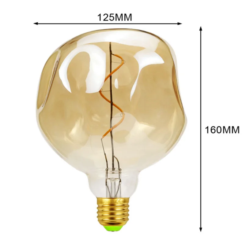 Lampadine a Led lampadina Vintage G125 Stone Big Globe Bulb 4W dimmerabile 220V-250V lampadina Edison decorativa a filamento Led
