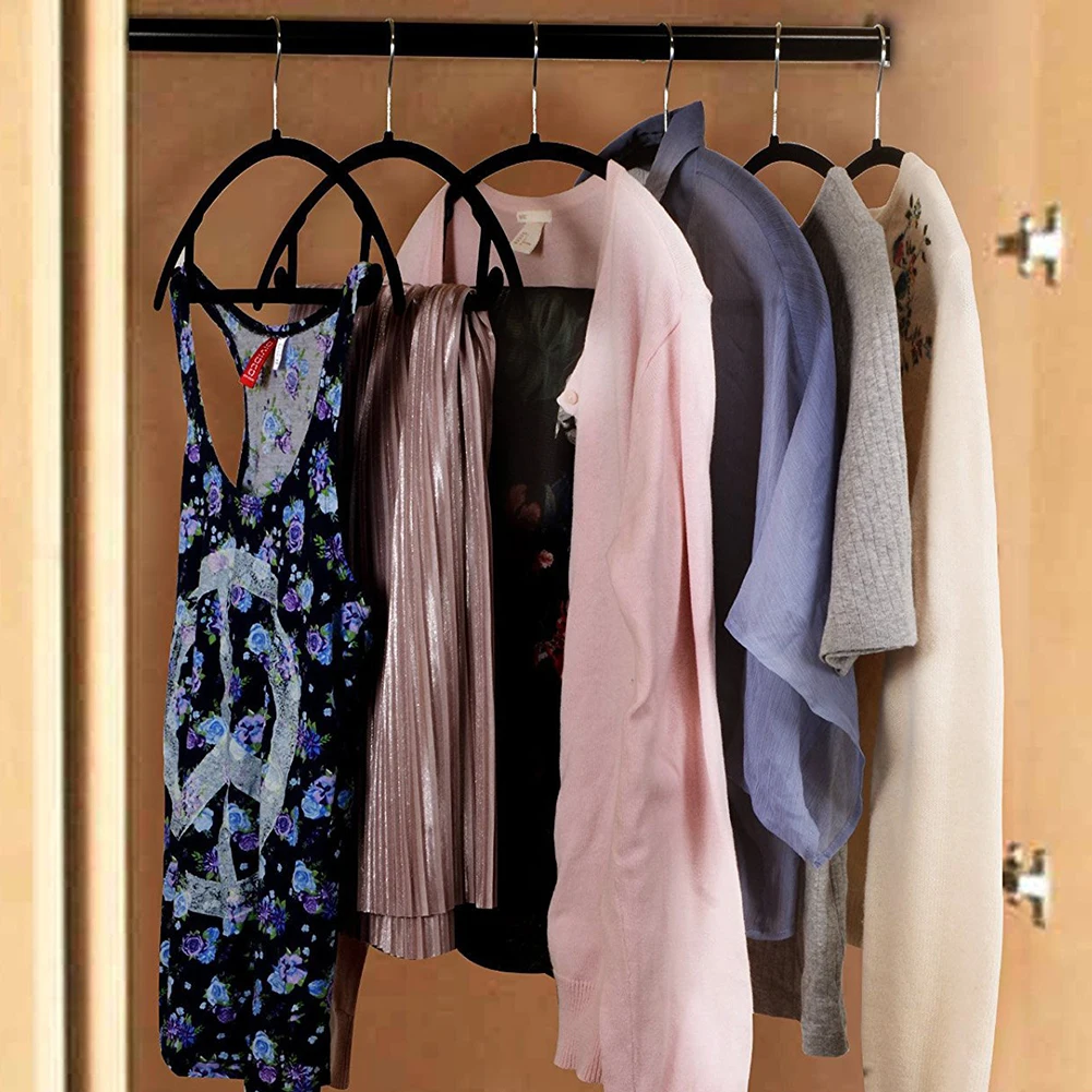 10pcs Pile Coating Fixation Space Saving Multifunction Non Slip Hangers Anti Slip Clothes Rack Durable Home Arched Swivel Hook