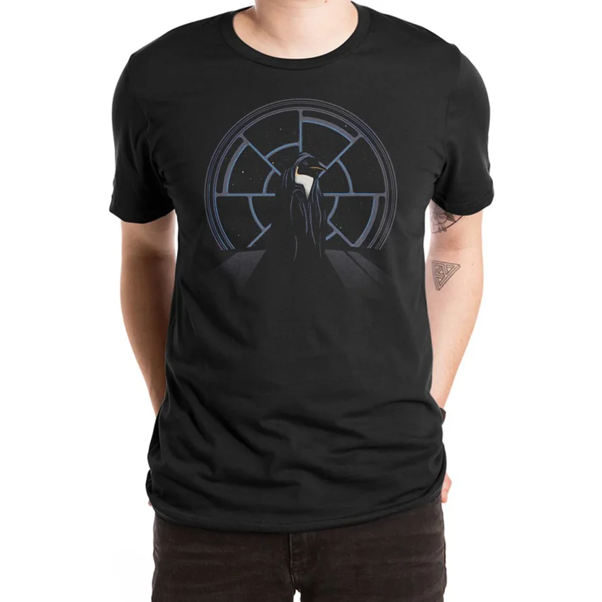 Императорская футболка с пингвинами черного цвета девятым колесом 10_buck_tees 10 tees |