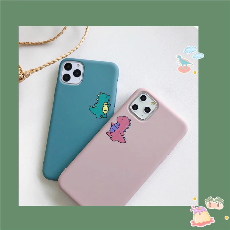 Чехол с мультипликационным принтом динозавра для iphone 11 11Pro Max X XS Max XR 6 6S 7 8 Plus, чехол для телефона с мультипликационным животным, мягкая задняя крышка из ТПУ