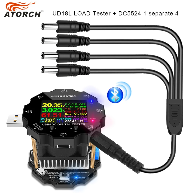 Tester di capacità di Tensione della Batteria di Carico Elettronico a Corrente Costante USB Regolabile da 35 W con Scarico del Carico LCD Elettronico