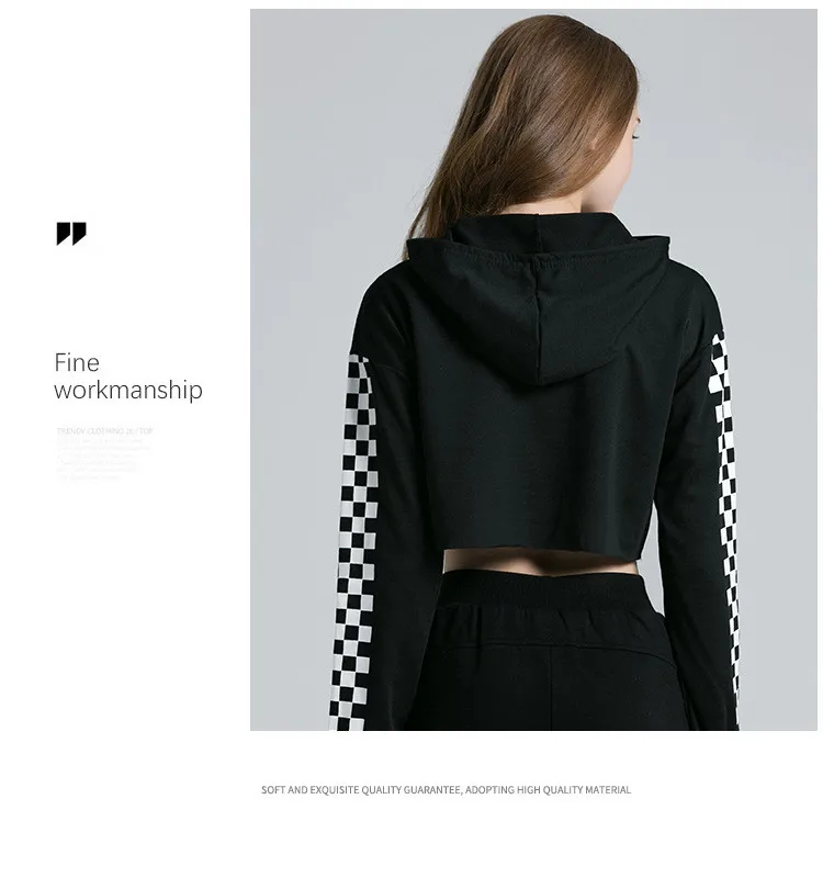 MRMT Brand Women's Hoodies Sweatshirts Casual Plaid Long-sleeved Pullover for Female Short Guard Hoodie Sweatshirt