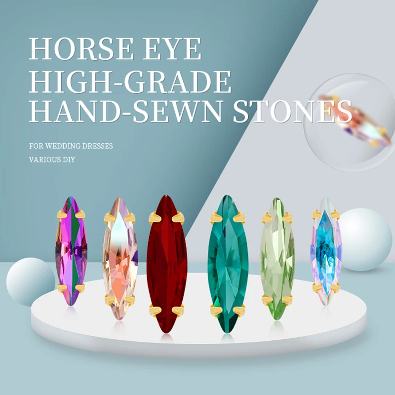 Sew On Rhinestones Sewing Rhinestones Rhinestone Claw Rhinestone Accessories Diamond Accessories Astrobox Fancy Navette Claw With Stone Sew On Rhinestones Glass Crystal Diamond DIY Clothing Accessories Jewelry Making