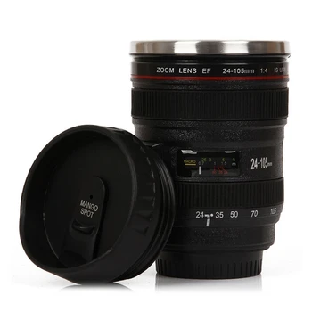 

Best Camera Lens Thermos Stainless Steel Cup/ Mug for Coffee or Tea Black