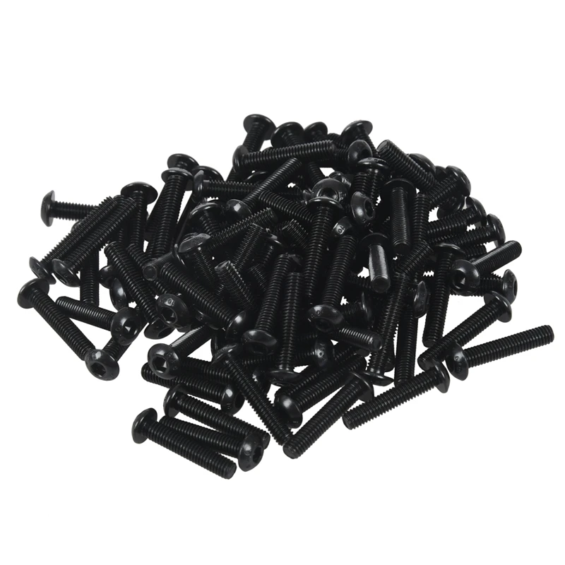 

New M3x15mm Thread Button Head Hex Socket Cap Screw Bolt 100pcs
