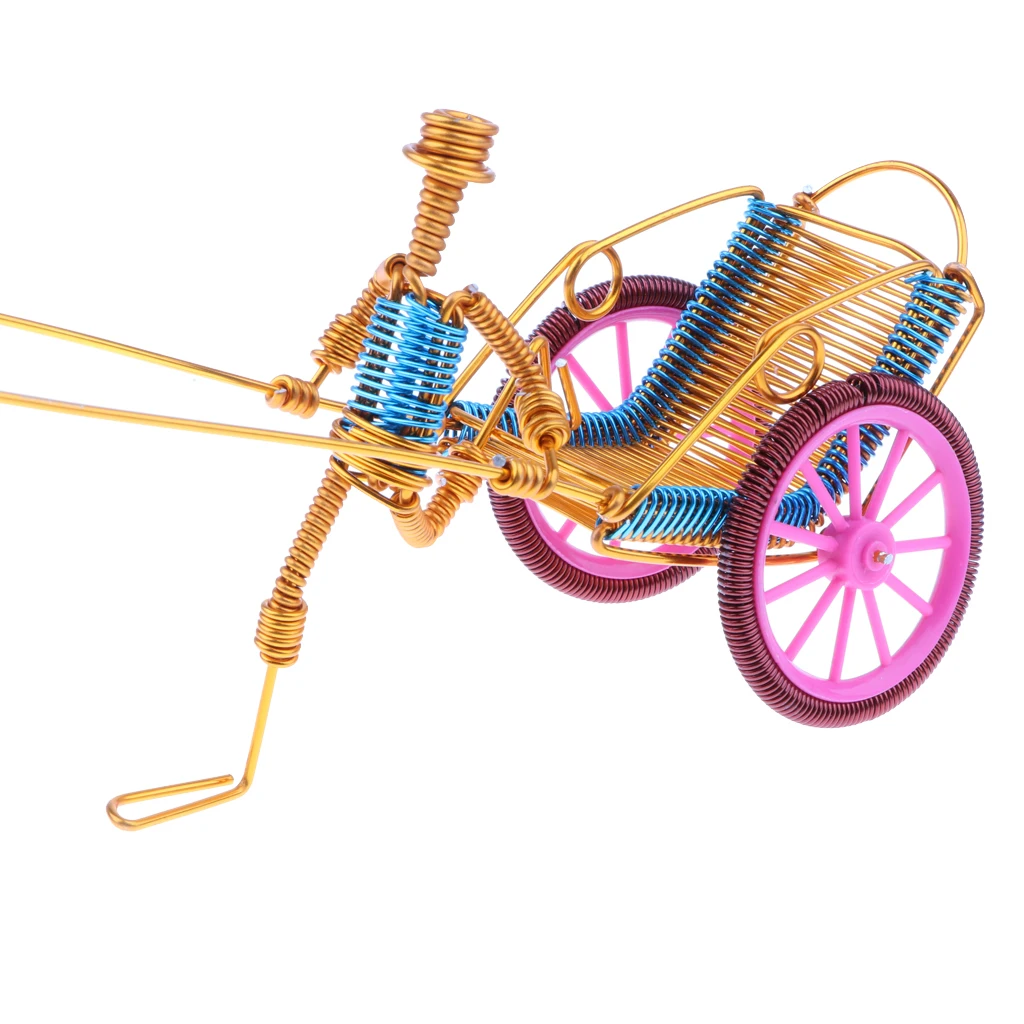 Metal Rickshaw Model Handicraft Tricycle Model Home Coffee Bar Decoration