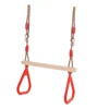Children Wooden Trapeze Swing With Rings For Indoor Outdoor Fun 6