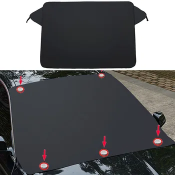 

Strong Magnetic Car Sunshade For Windshield Silver Cloth Winter Snow Sun Shade Waterproof Dust Cover For Car