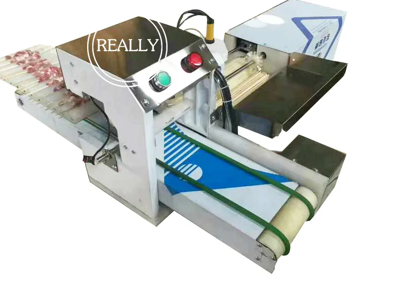 1,5 кВт 1600 шт/ч Полноавтоматическая мяса устройство для насаживания кебаба на шампур