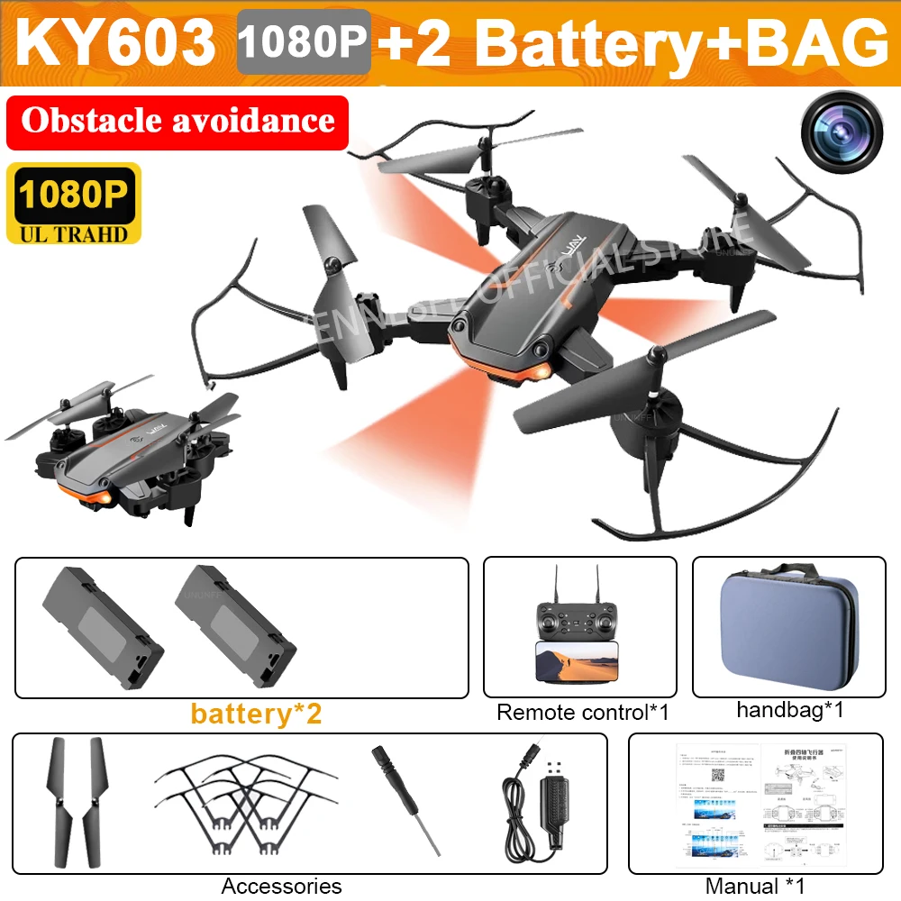 stunt rc quadcopter 2022 New KY603 Mini Drone 4K HD Camera Three-way Infrared Obstacle Avoidance Altitude Hold Mode Foldable RC Quadcopter Boy Gifts top RC Quadcopter RC Quadcopter