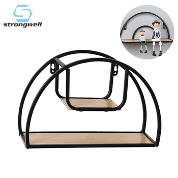 

Strongwell Nordic Wrought Iron Semicircular Wall Shelf Storage Rack Jewelry Wall Decoration Home Decoration Accessories Simple