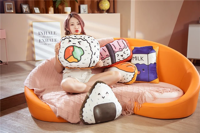  TILTECH Sushi Pillow for Bed, Sofa & Couch, 14 Soft & Plush  Sushi Roll Cushion Comfortable for Home, Cute Pillows Japanese Sushi Gifts,  Realistic Funny Pillow, Gag Gift for Sushi Lovers