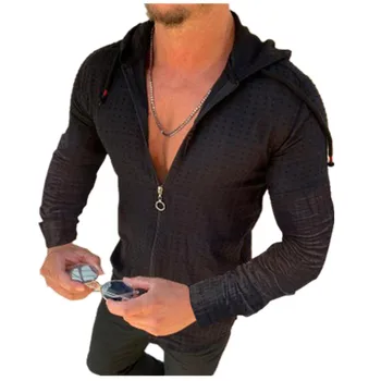 

Hot Sale 2020 Summer New European American Fashion Men's Short-sleeved Hooded Zipper T-shirt Large Size Men's Clothing 121