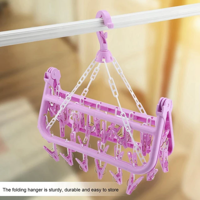 Rotate Cloth Hanger with clips bra Socks Drying Rack wall mount