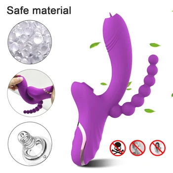 3 In 1 Clit Sucker Vagina Sucking Vibrator Clitoris Stimulator Blowjob Oral Nipple Sex Toys for Adults 18 Women Products 5