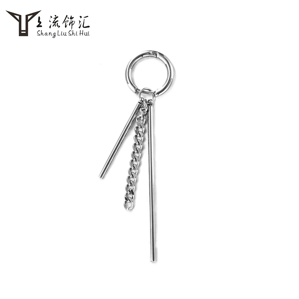 

Popular Brand Korean-style Circle Tassel Earring Couples Fashion Elegant Chain Earrings Hip Hop Ear Stud Anti-Allergy