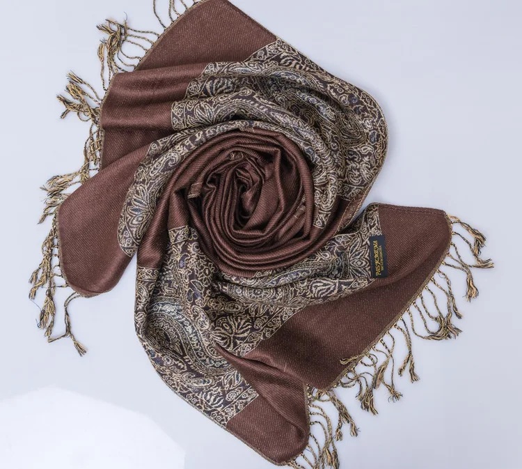 Осенне-зимний Стильный хлопковый шарф в этническом стиле с кисточками, большая шаль в национальном стиле, шаль, жаккардовый шарф