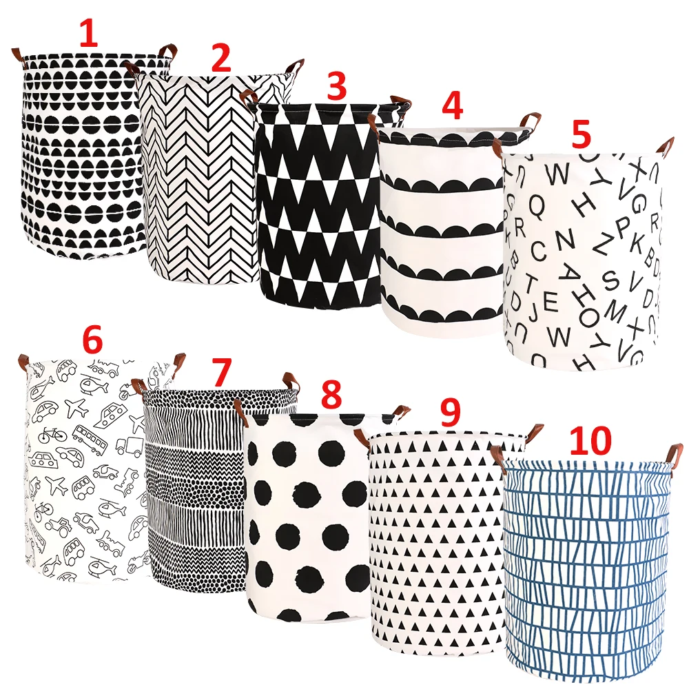 1pc Folding Laundry Basket Collapsible Clothes Toy Bag Holder Organizer Round Storage Bin Large Hamper 40x50cm | Дом и сад
