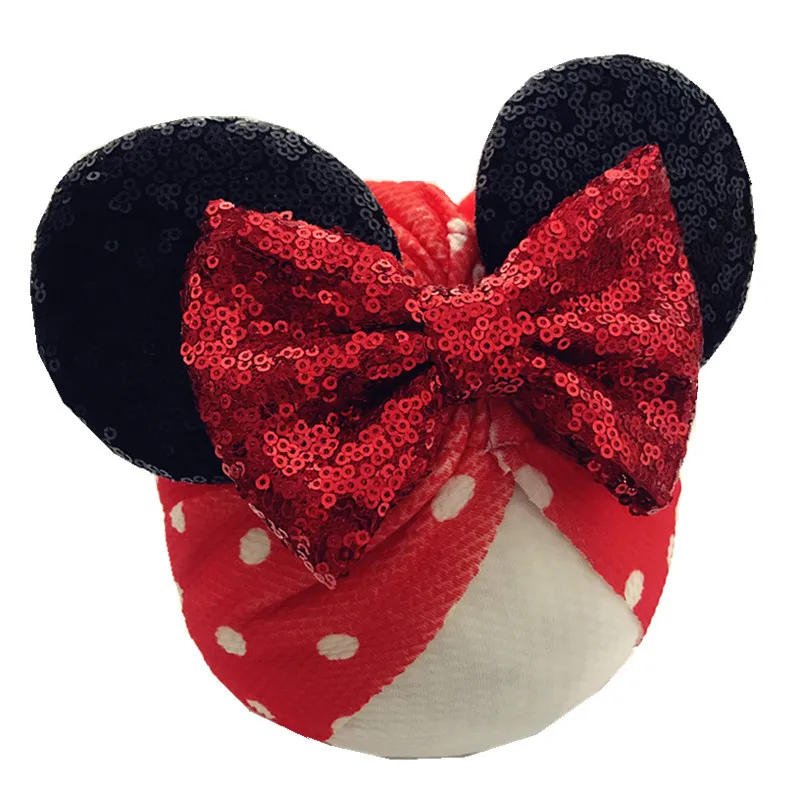 Sequined Bows Baby Headbands Ears Girls Hats Newborn Turban Beanie Caps | Детская одежда и обувь