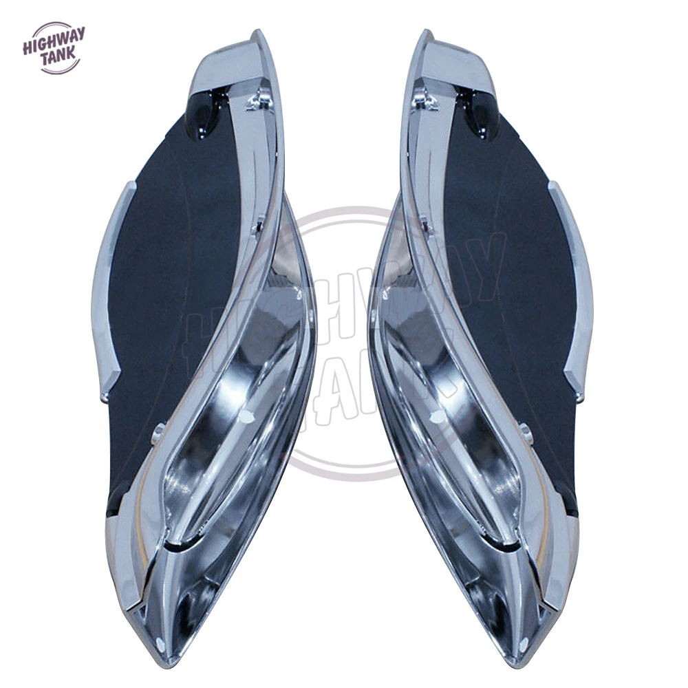 

Chrome Motorcycle Side Wings Adjustable Fairing Air Deflectors Case for Harley Batwing 2014-2017