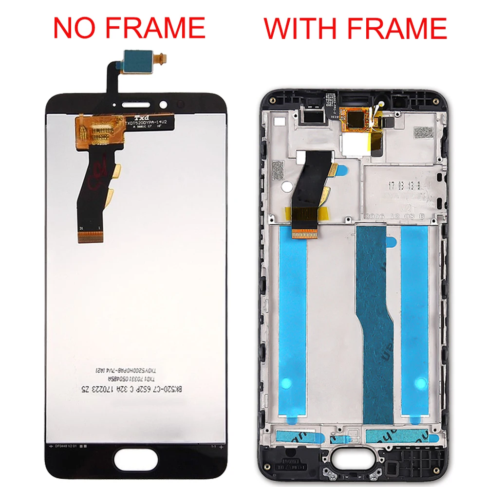 5,2 ''дисплей для Meizu M5S ЖК-дисплей сенсорный экран с рамкой Замена панели для Meizu M5S lcd M612H модуль M5S