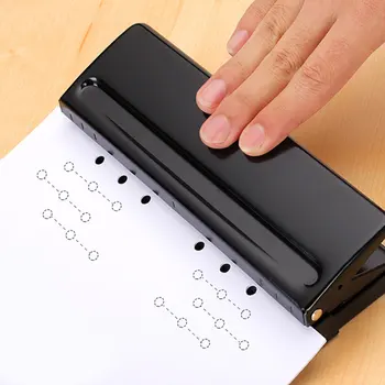 

Paper Puncher Stationery School Metal 6 Hole DIY Adjustable Handheld Home Tool Portable Professional Planner Ring Binder Office