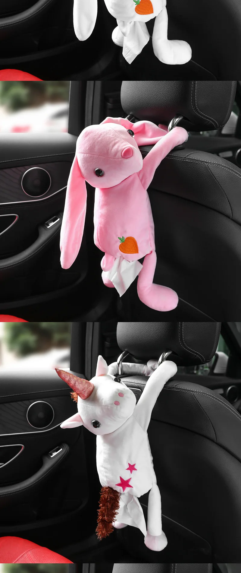 Creative Cartoon Tissue Box Car Hanging Trays Stuff Animal Tissue Napkin Paper Box napkin holder Car Supplies Accessories