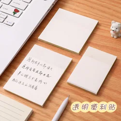Notes autocollantes transparentes simples pour étudiants, petits carnets à déchirer pour apprendre le bureau, peuvent être collés 