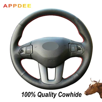 

17 Black Genuine Leather Car Steering Wheel Cover for Kia Sportage 3 2011-2014 Kia Ceed 2010