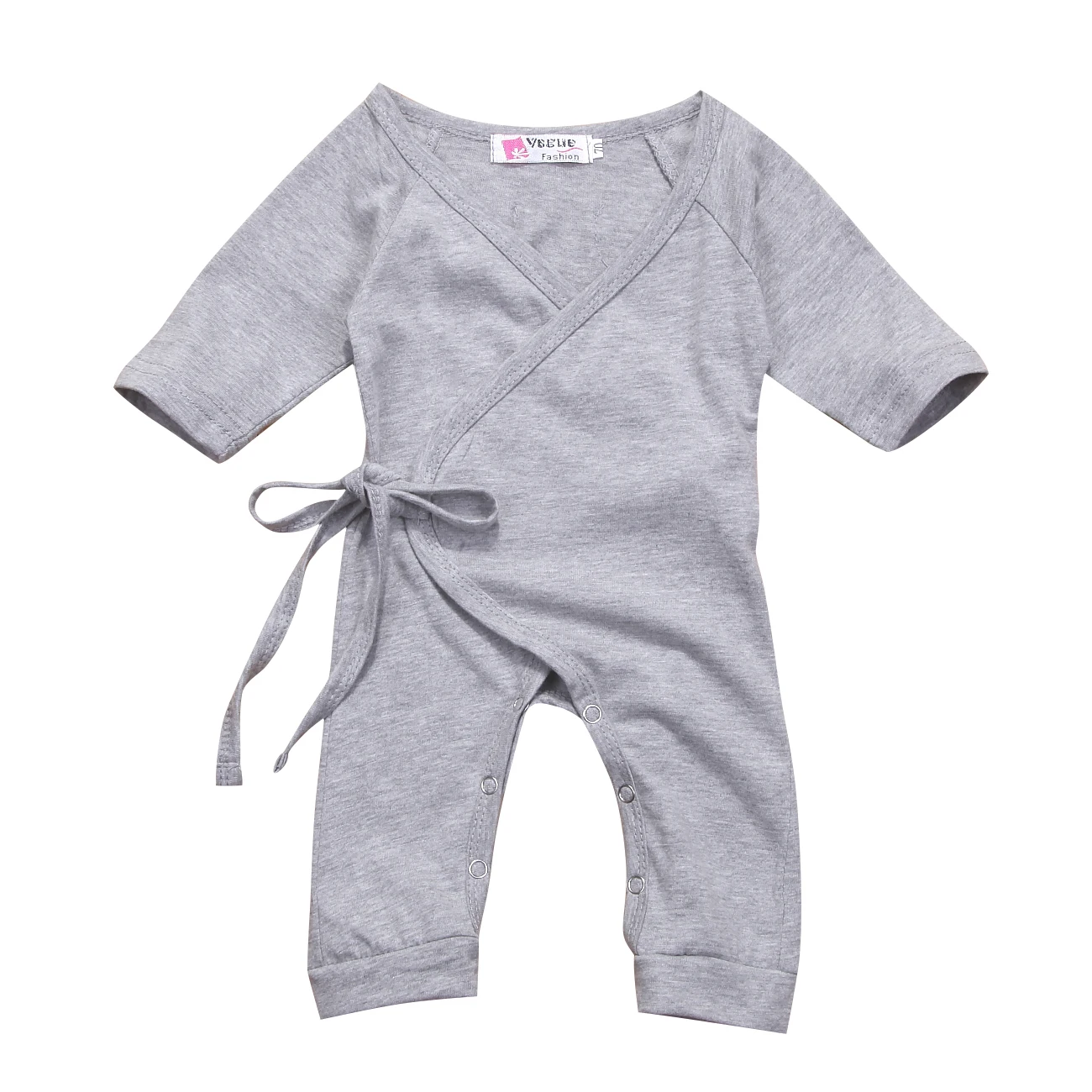 Одежда для новорожденных мальчиков и девочек Комбинезон с крыльями ангела, ночная рубашка, одежда для сна - Цвет: Серый
