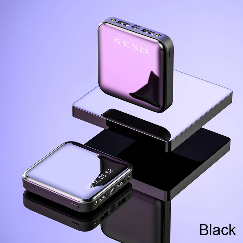 Black-4500mAh Mi ni power Bank, 10000 мА/ч, для iPhone X, Xiaomi mi, power bank, Pover Bank, зарядное устройство, два порта Usb, внешняя батарея, повербанк, портативный - Цвет: Black-4500mAh